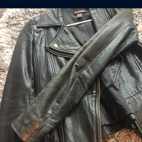 Leather biker jacket - Picture 3 of 5